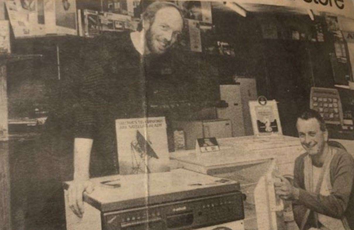 Steve Marley and his former business partner Howard Parker when the store on Whitstable High Street first opened in 1988