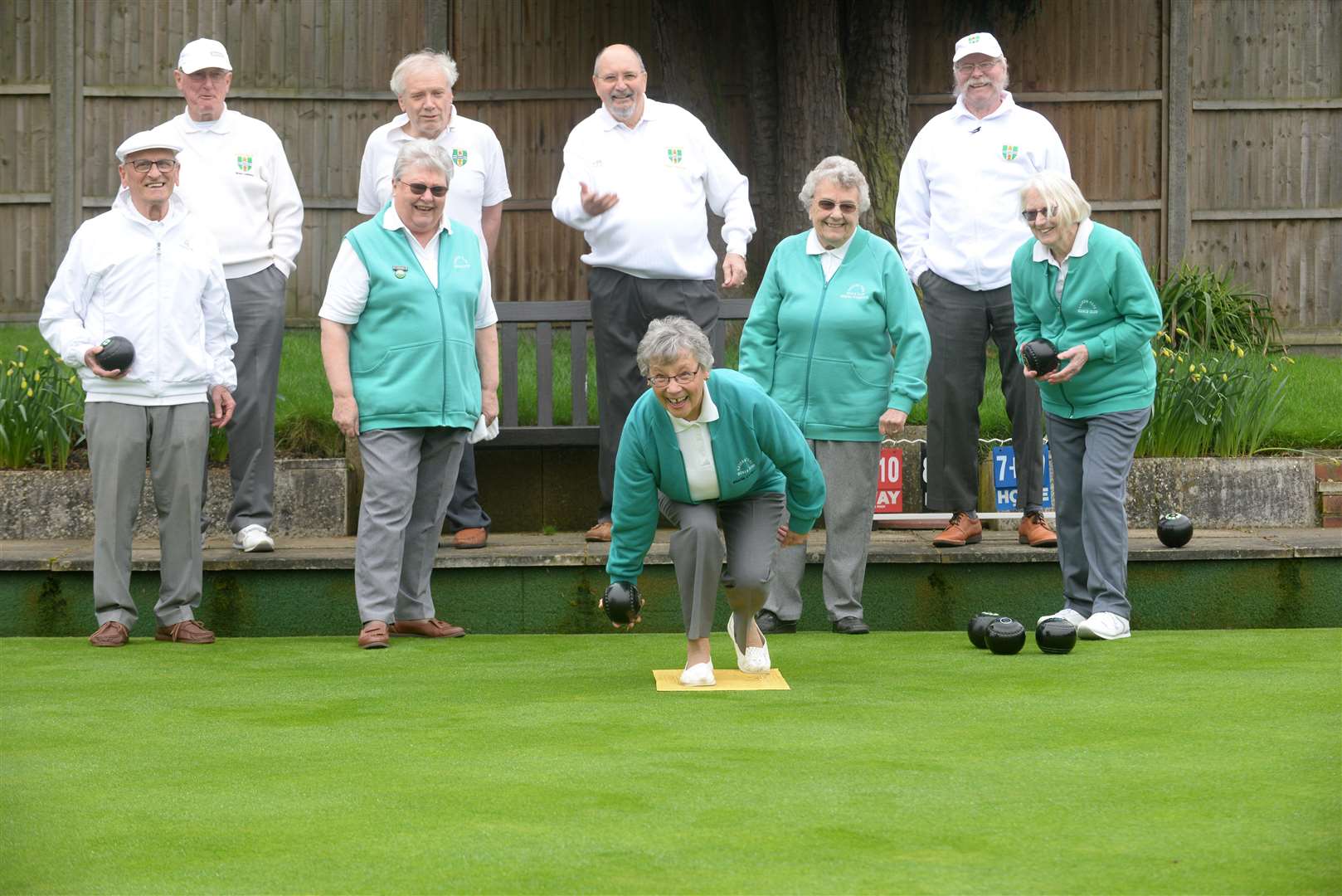 Havers Park Bowls Club, Bishops Stortford. The club is on the look out for new members. .Sheila Common takes to the green. .Pic: Vikki Lince. (5369503)