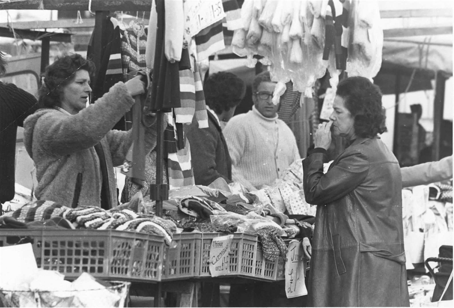 Folkestone market has a long history in the town. Pictured in October 1974