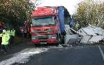 Plaster board was scattered over the road. Picture: MIKE MAHONEY/INTER ROUTE