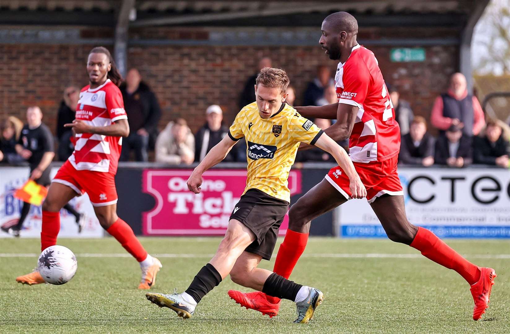 Matt Rush scores Maidstone's second. Picture: Helen Cooper