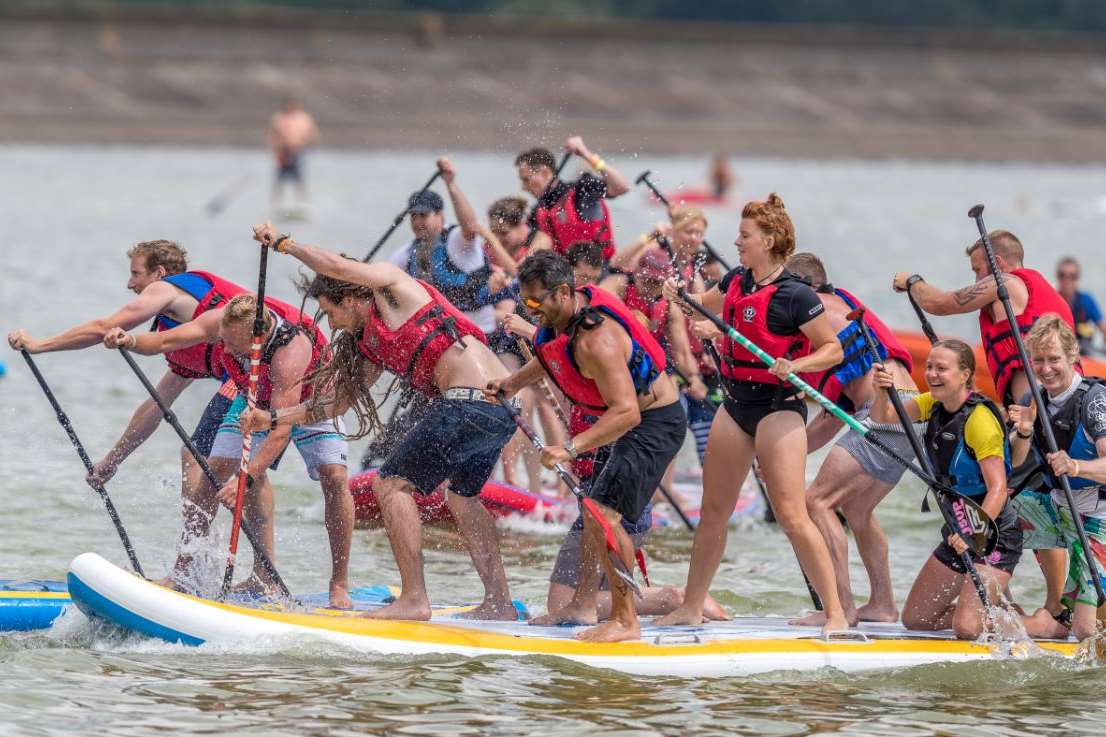 Hundreds head to Bewl Water near Tunbridge Wells for Neilson SUP