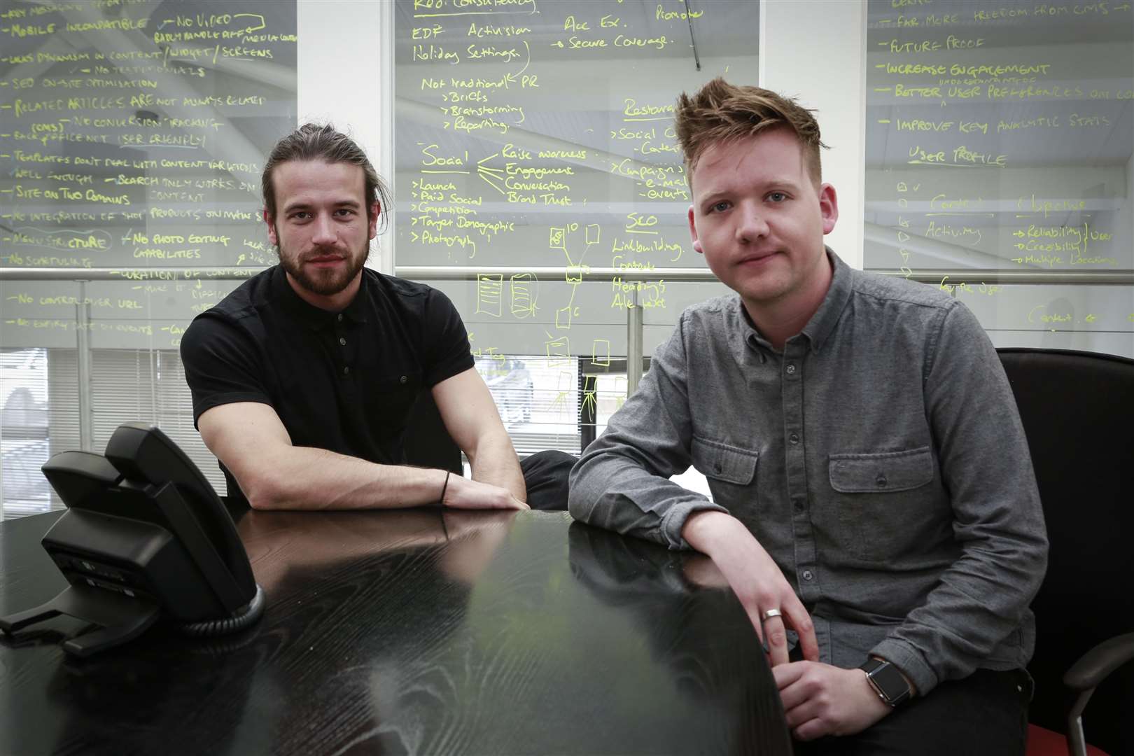 Business partners Charlie de Rusett, left, and Owen Hunnam and have run three businesses together, before the age of 30