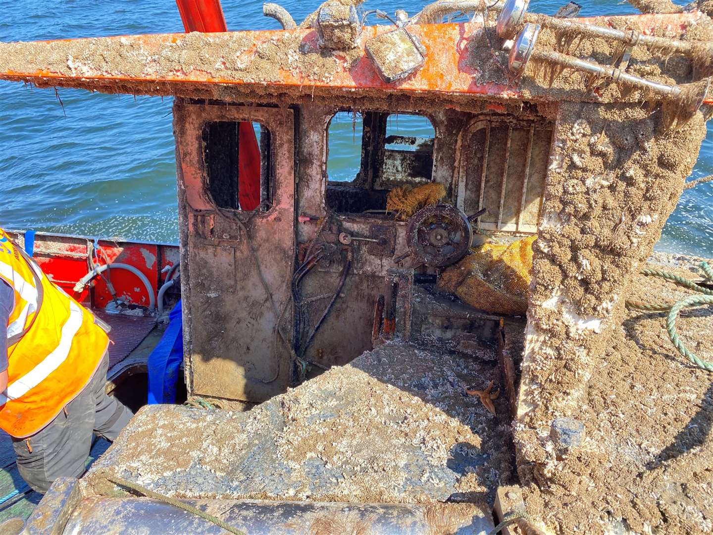 A view inside the wreck of sunken fishing vessel Nicola Faith (Department of Transport/PA)