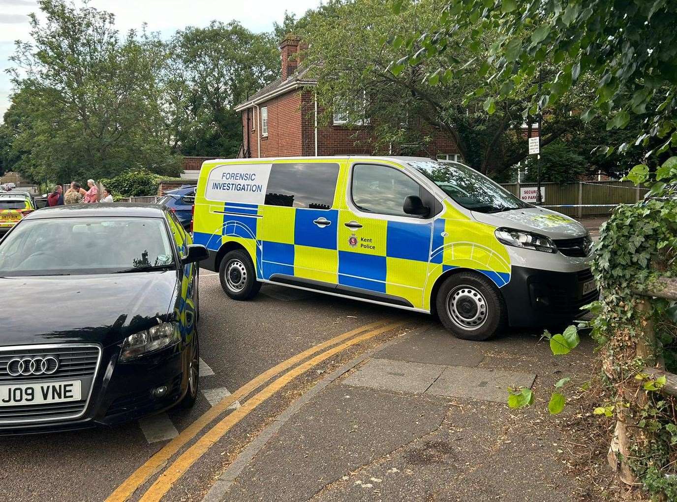 A solider remains in a serious condition after the attack in Sally Port Gardens, Gillingham. Picture: Brad Harper/KMG