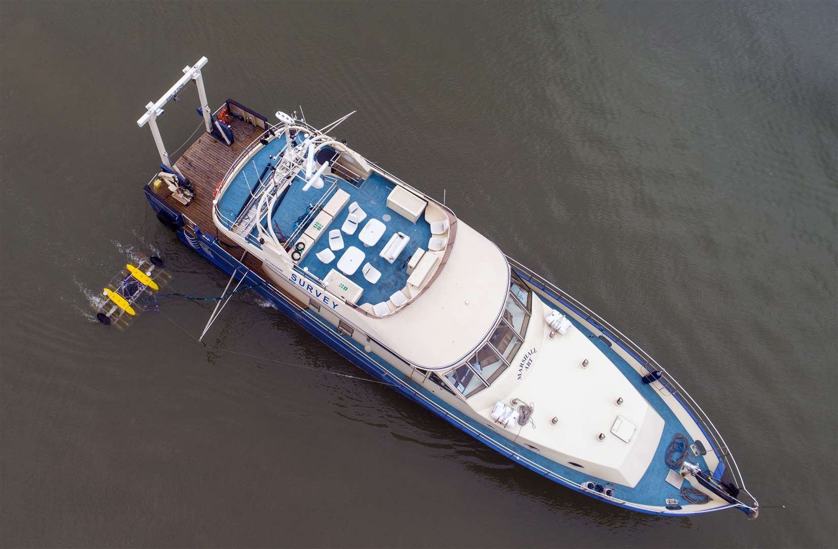 Safelane Global conducting a survey on Lake Lothing in Lowestoft, Suffolk. Picture: Rob Howarth Photography