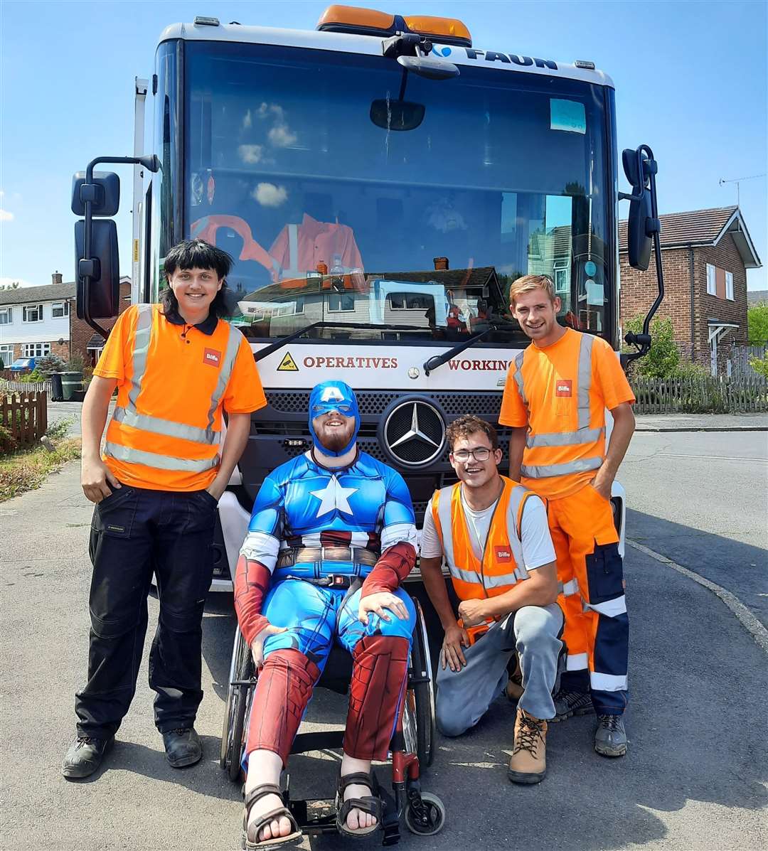 Owen West with Staplehurst's binmen