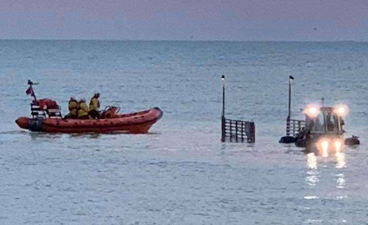 The rescue off of Littlestone. Picture: Dungeness Coastguard