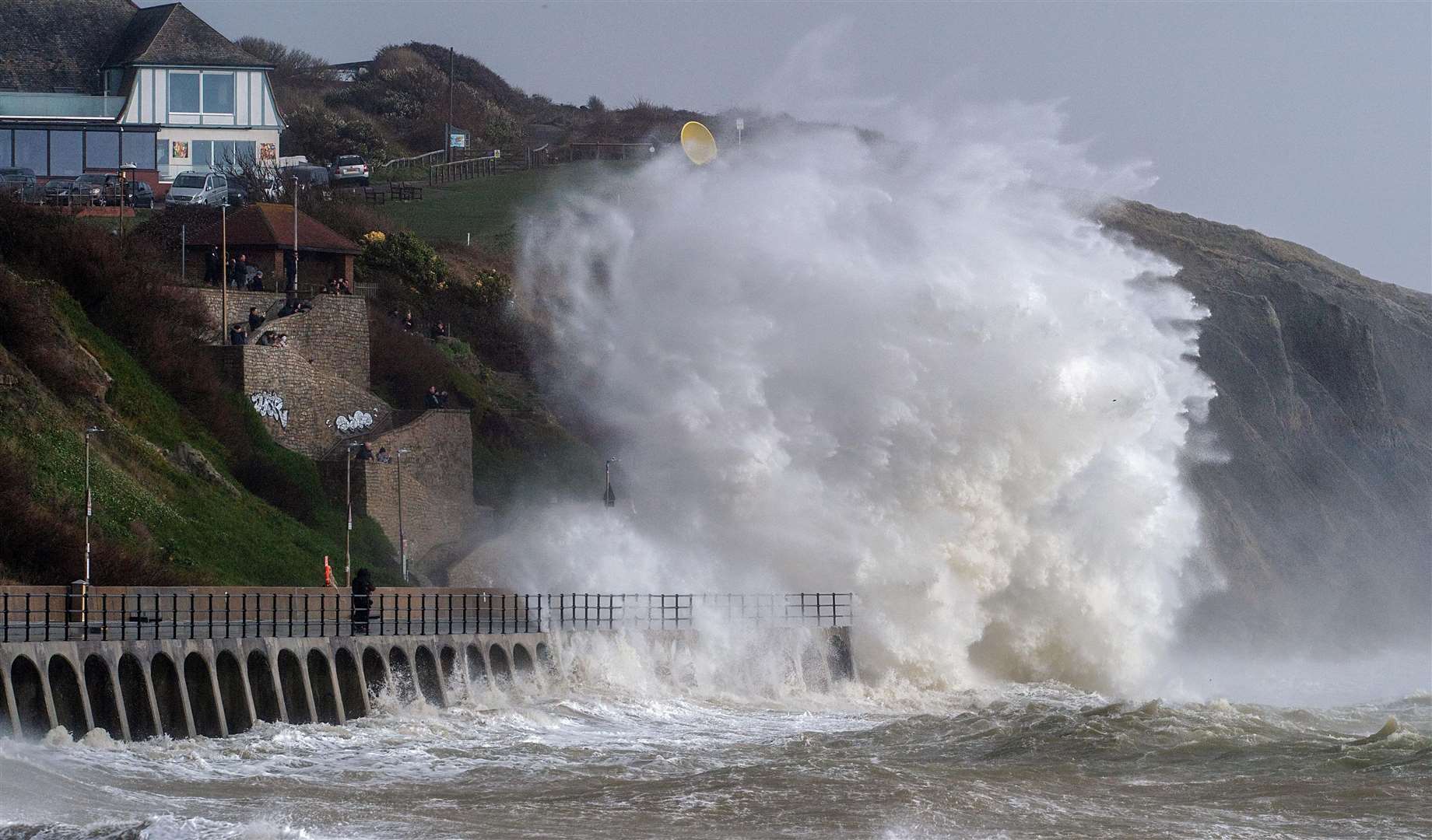 Folkestone on February 18 2022 amid Storm Eunice. Credit: Stuart Brock Photography.