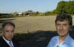 Objectors Mike Taylor and Harry Rayner, chairman of Wrotham Parish Council, at the site where the depot was proposed