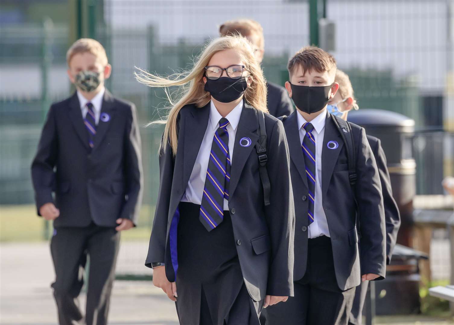 Pupils wear protective face masks at Outwood Academy Adwick in Doncaster (Danny Lawson/PA)