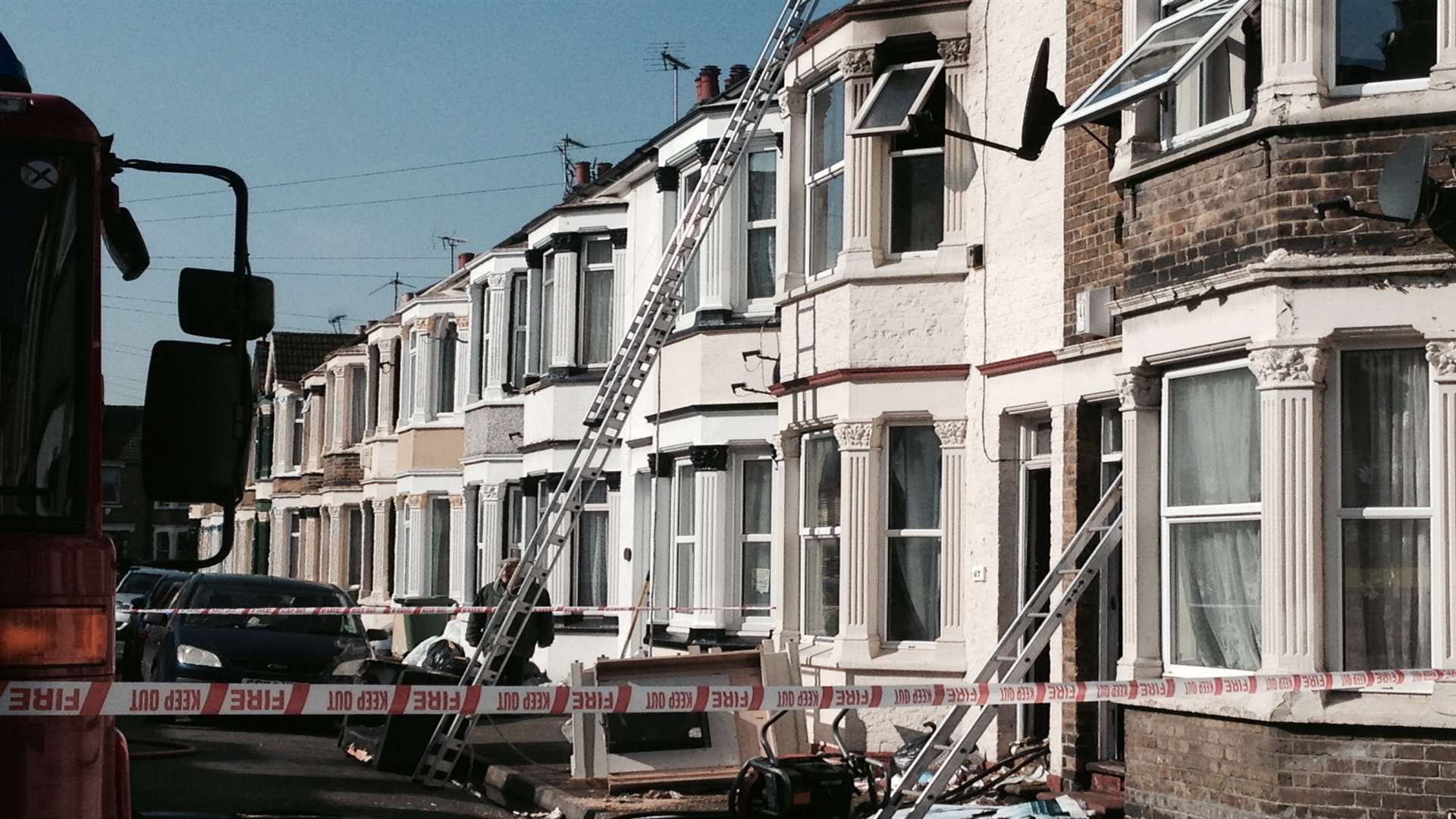 Crews were called to the terraced home