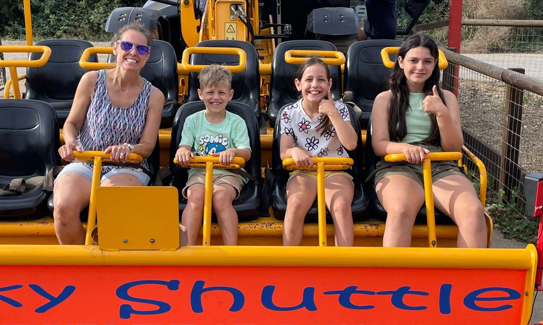 The family on a day out to Diggerland in Rochester. Picture: Andrew Tutt