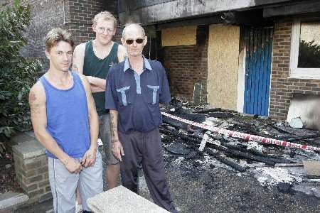 Jason Watson (left), Darren Ellis and Len Oliver raised the alarm. Picture: PETER STILL