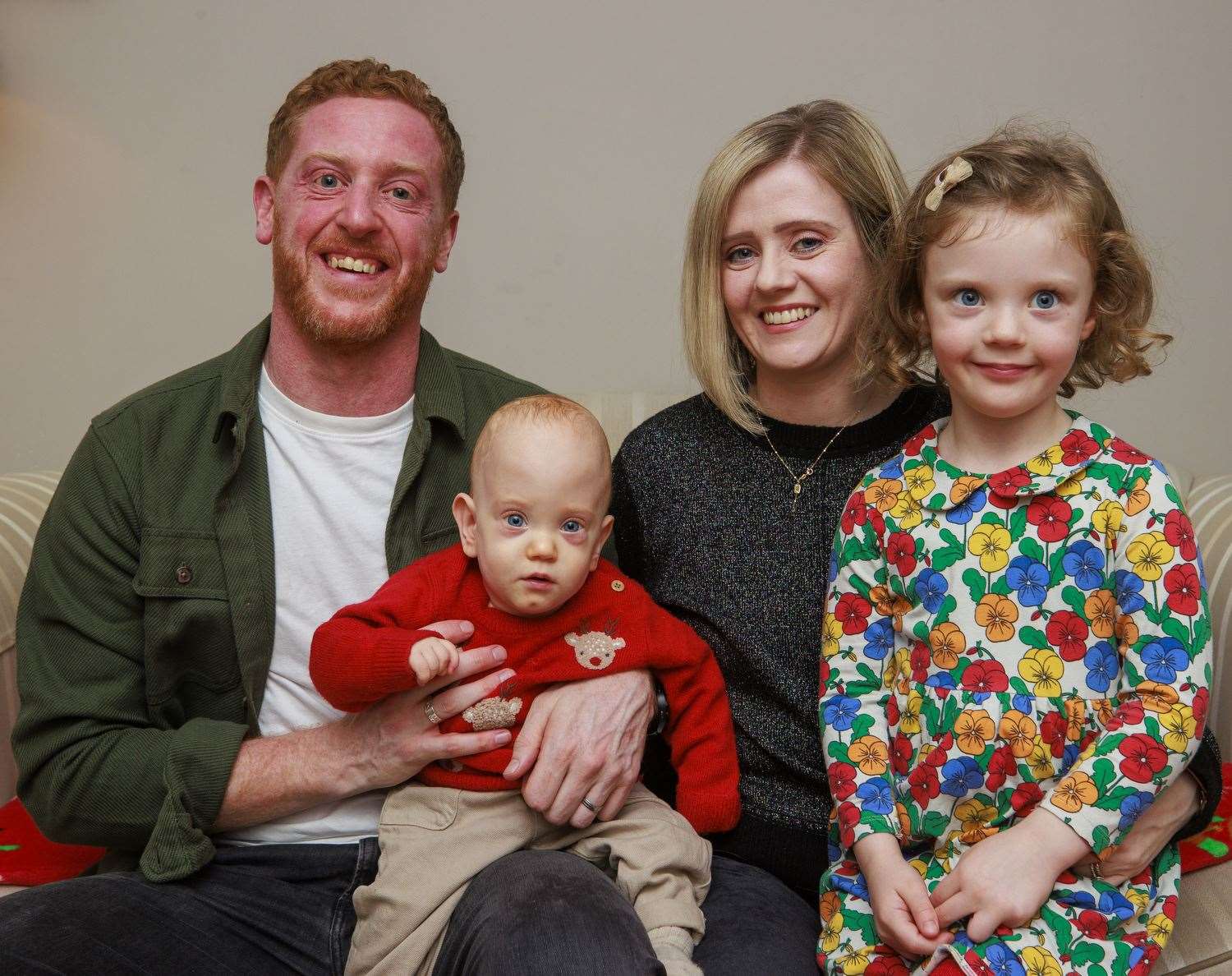 Matthew and Lindsay Ace with their four-year-old daughter Aine and 14-month-old son Iarla (Liam McBurney/PA)