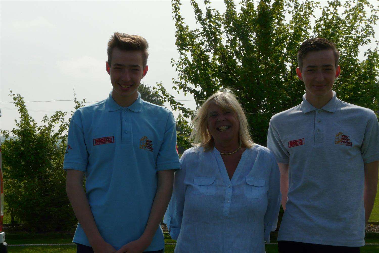 (From left) Scott Bennett, Chris Sketchley and Dan Bennett. Borden Grammar boys Scott and Dan are off to Peru as part of a month-long school project. Chris and husband Bernard sponsored the pair.