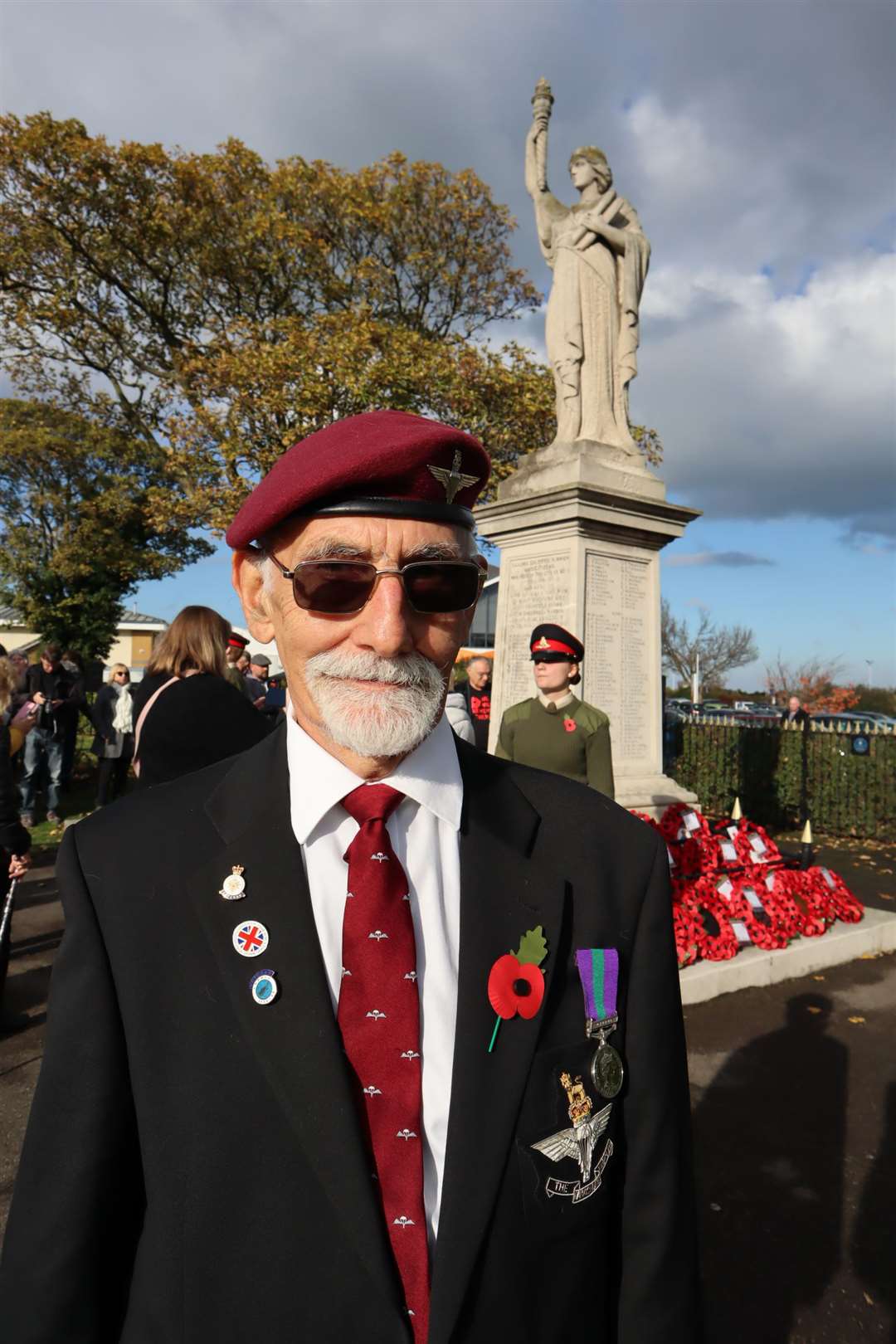 John Farley from Warden Bay at the Sheerness war memorial to pay tribute to his lost colleague Raymond Greening (21306279)