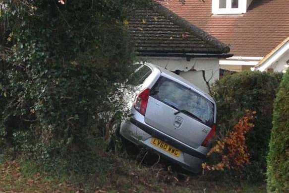 The car which was involved in an accident in Ox Lane, St Michael's