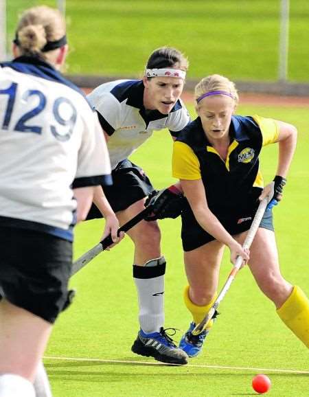 Maidstone's Lizzie Daniels toils during the draw with Bromley and Beckenham