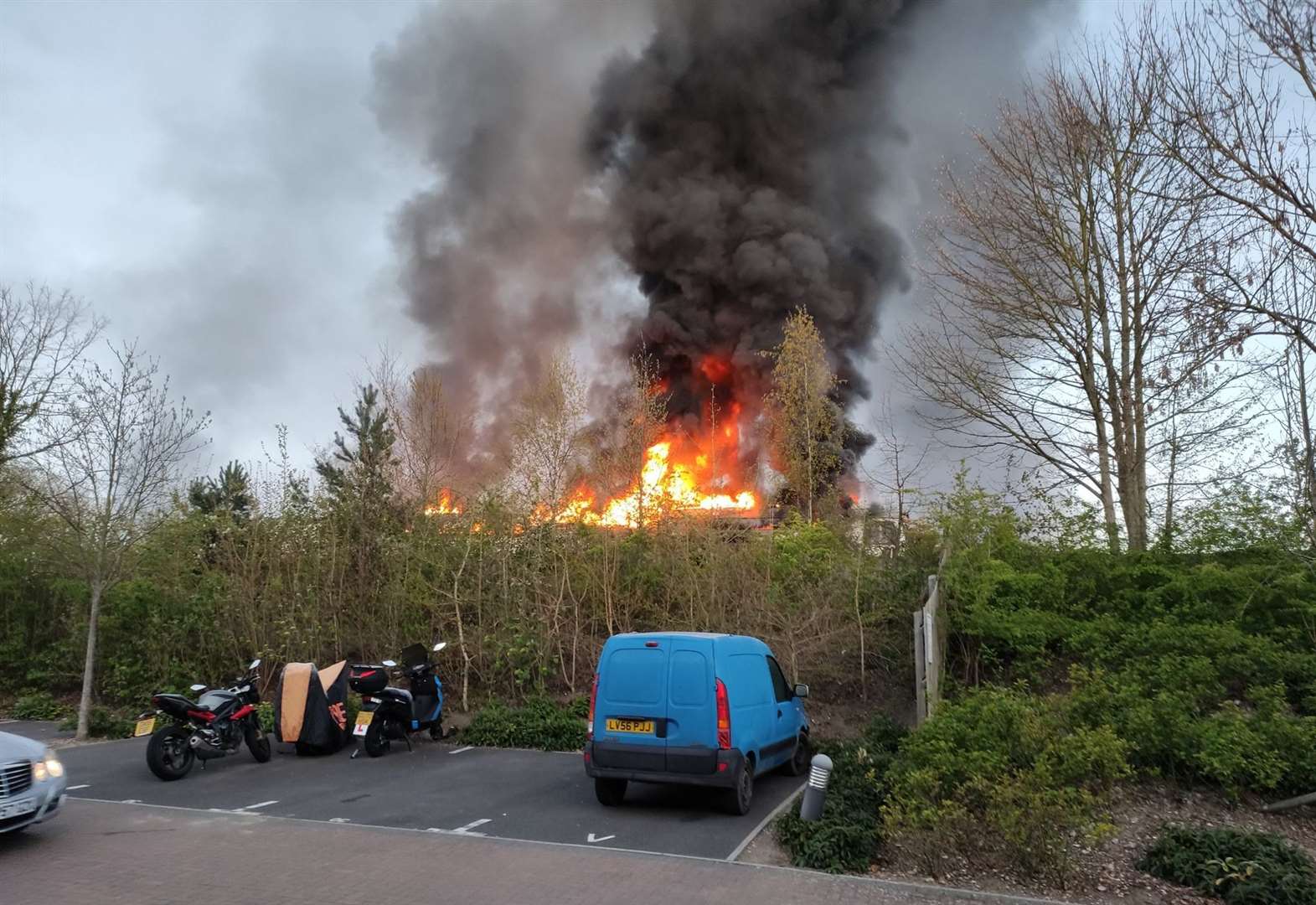 The blaze could be seen from Ryewood estate. Picture: John Gardiner