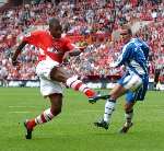 Goal hero Darren Bent fires in a volley. Picture: MATTHEW WALKER