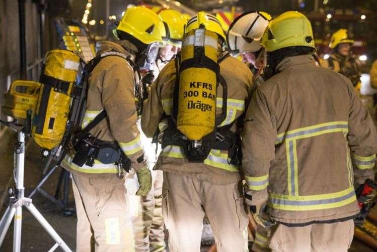 Fire crews were called the building in Marden. Stock image