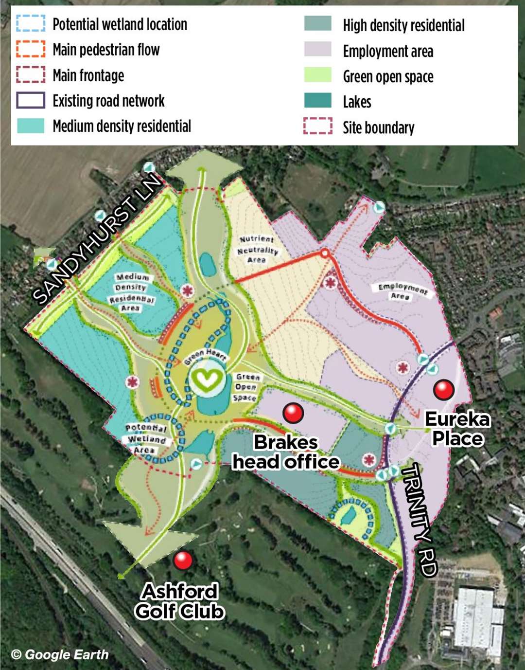 If built, the development will go on land next to Ashford Golf Club