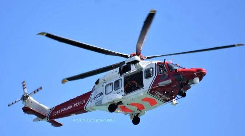 The coastguard helicopter crew airlifted the man to hospital in the early hours of the morning. Picture: Paul Armstrong