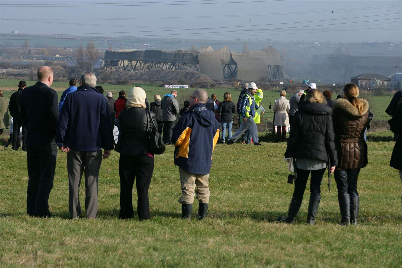 People wanted to catch the moment the towers came down. Picture: Martin Apps