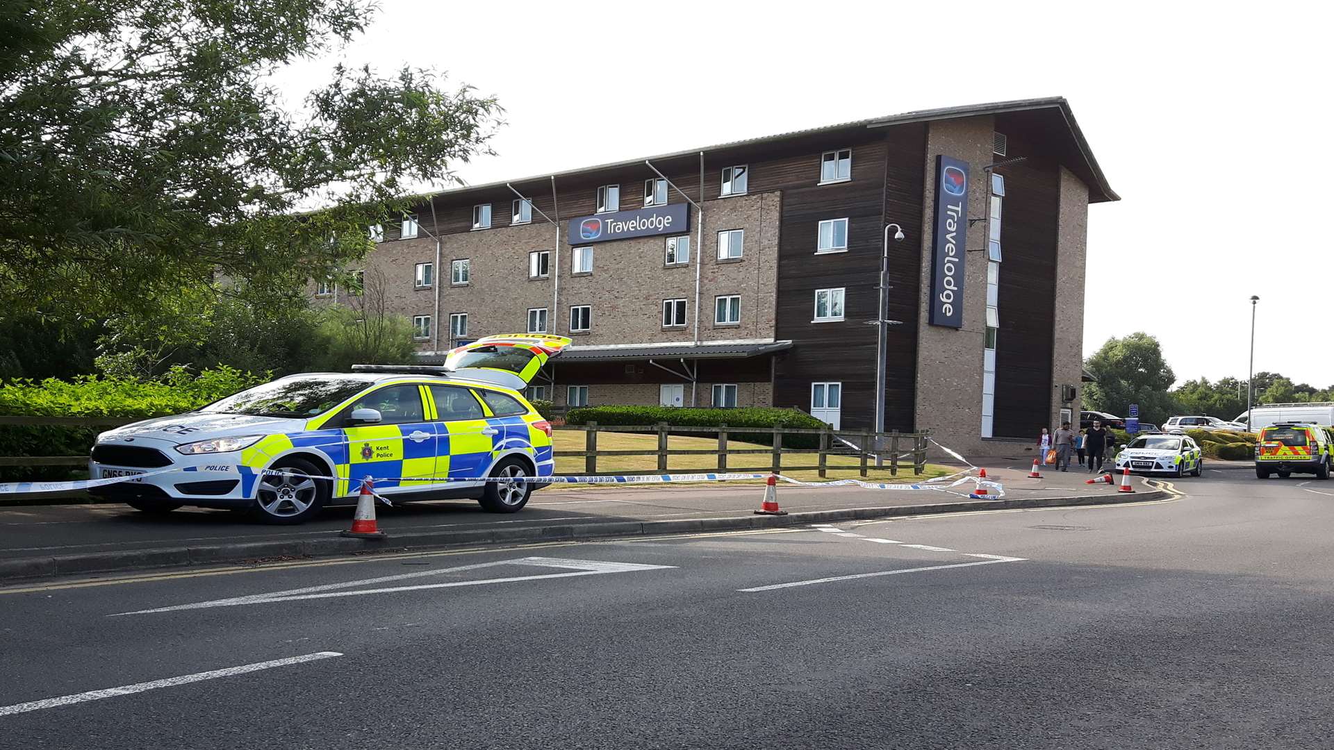 The woman's body was discovered in the pond behind Eureka Park Travelodge