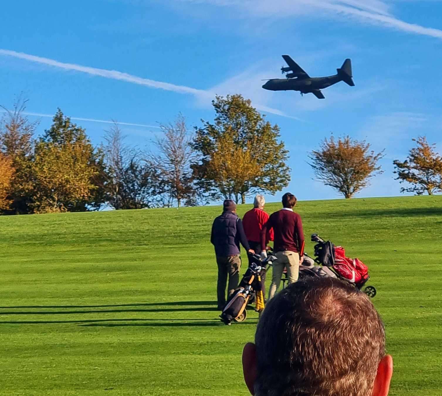 A plane was snapped soaring low over Boughton Golf Club on November 5