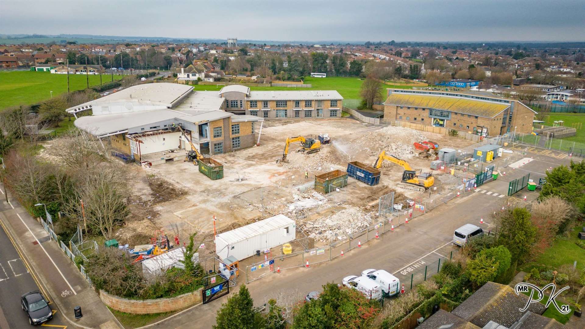 Demolition has begun at Walmer Science College. Picture: Paul Kidman