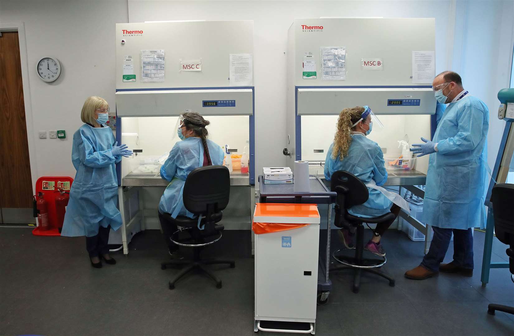 Work hasn’t stopped at the Lighthouse Laboratory in Glasgow which has processed more than 200,000 coronavirus swabs… (Andrew Milligan/PA)