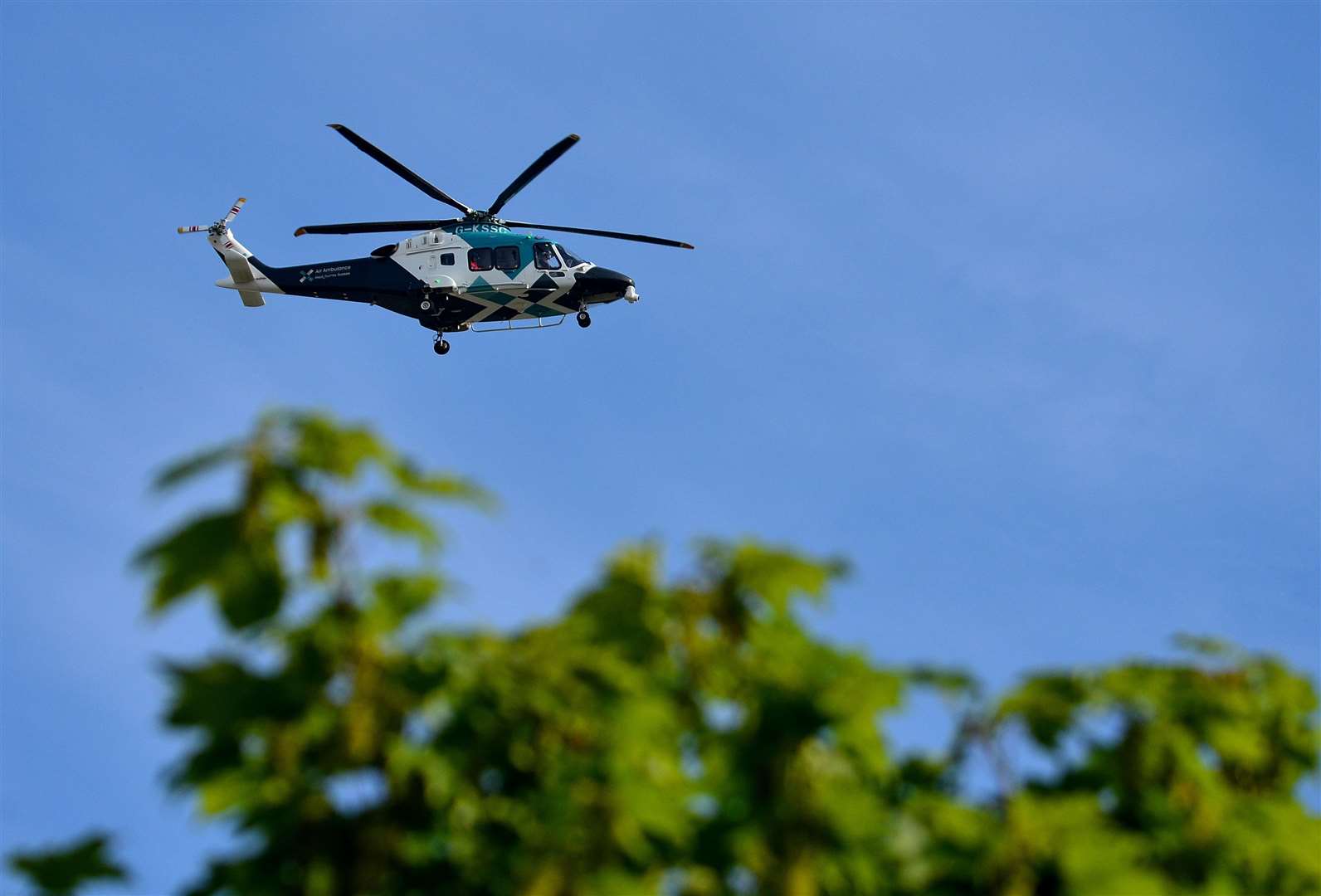 Air ambulance seen over Gravesend this morning. Picture: Jason Arthur (34455280)