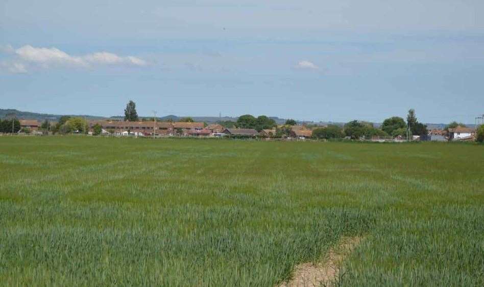 Farmland in Dymchurch, next to High Knocke Farm, is to be developed with 132 new homes. Picture: Hill-Wood & Co (Kent) Ltd/Redbridge Estates Ltd