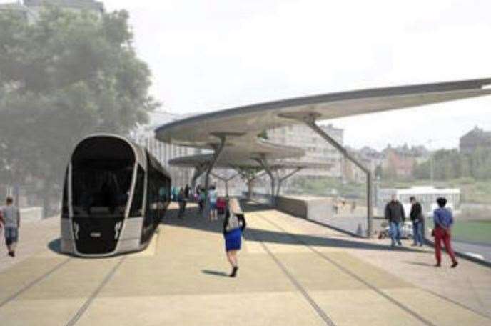 An artist's impression of the KenEx tram station