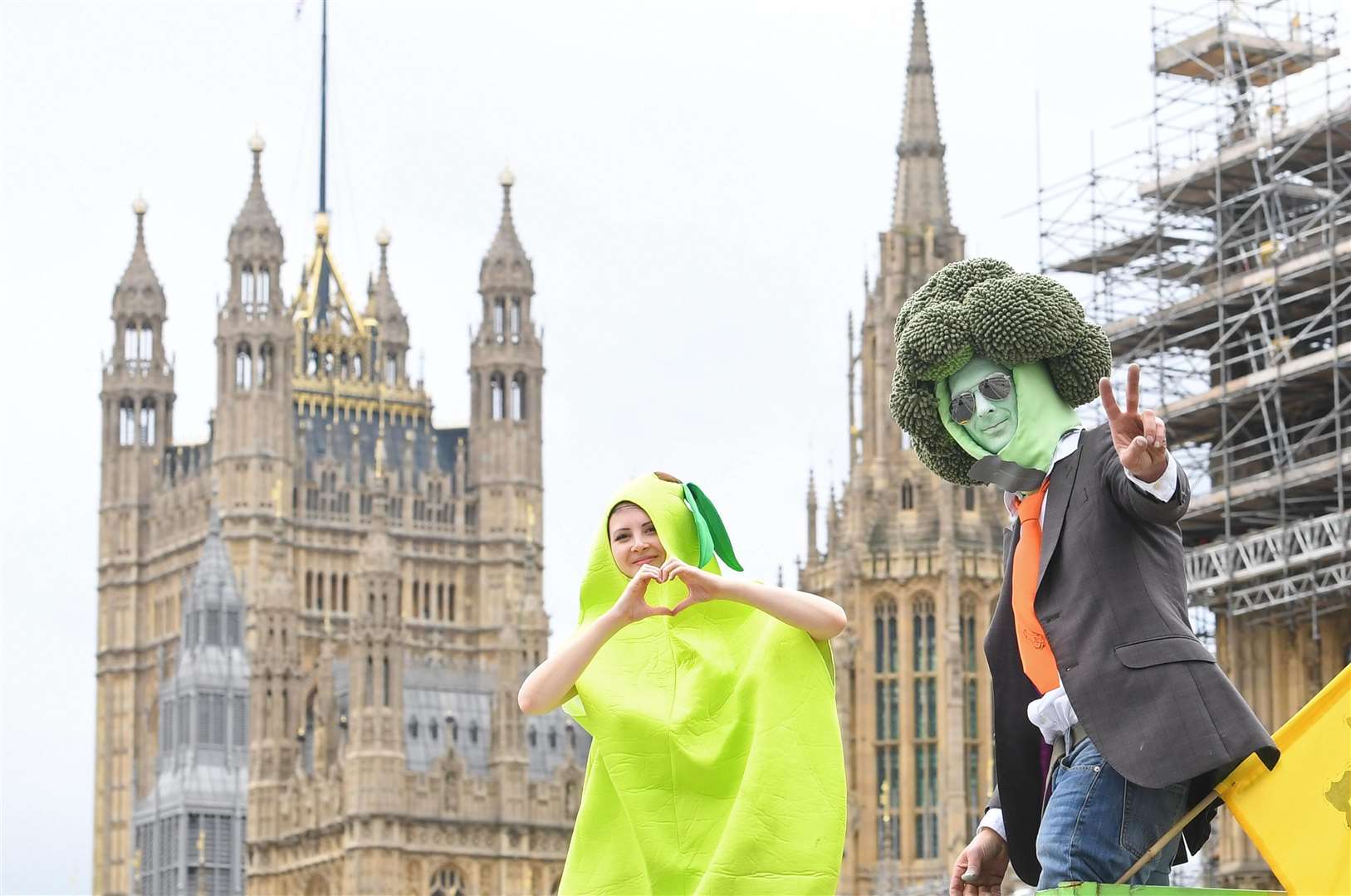 People during a demonstration organised by Save British Farming (Stefan Rousseau/PA)