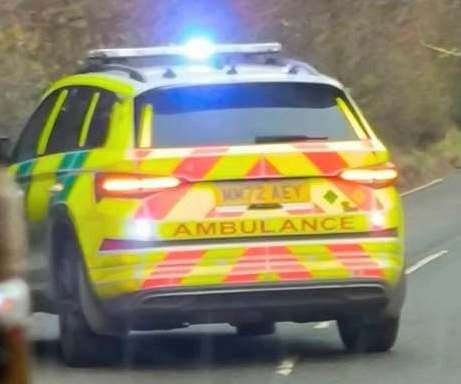 Alkham Valley Road is blocked in both directions following a four-car collision