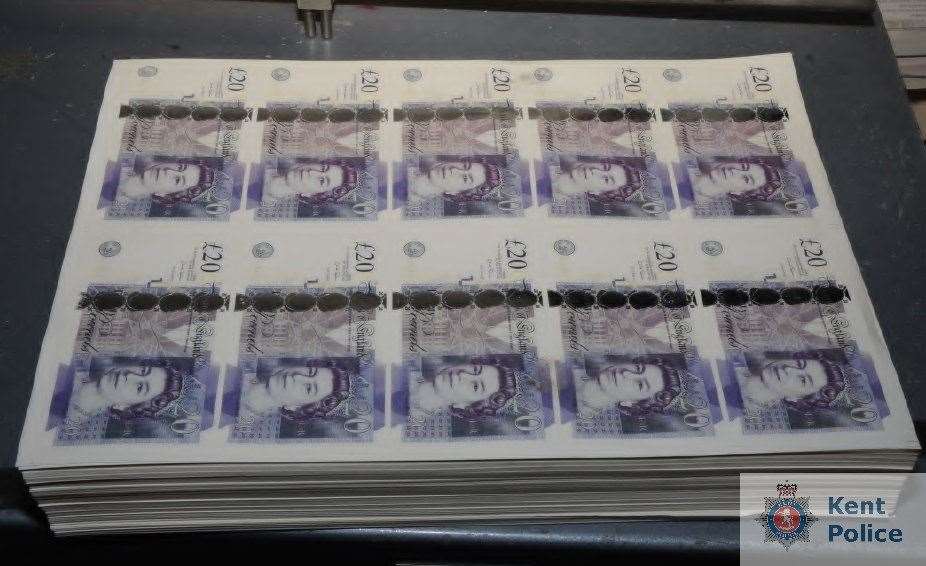 Some of the fake bank notes found by police