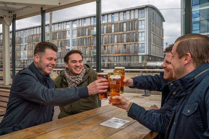 Friends reunited at the Ship and Trades in Chatham