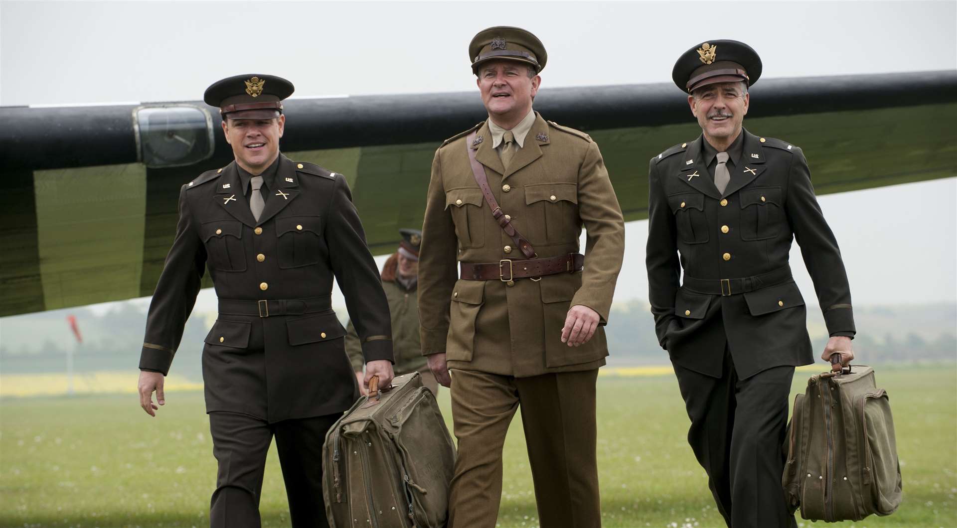 Matt Damon, Hugh Bonneville and George Clooney in Monuments Men