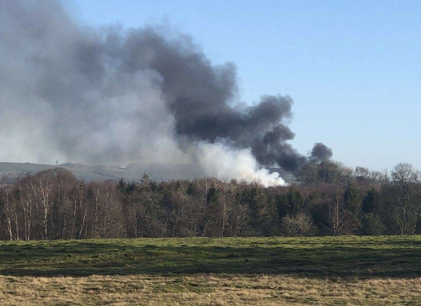 The fire is at a farm near Hatch Park. Picture: Mark Horton