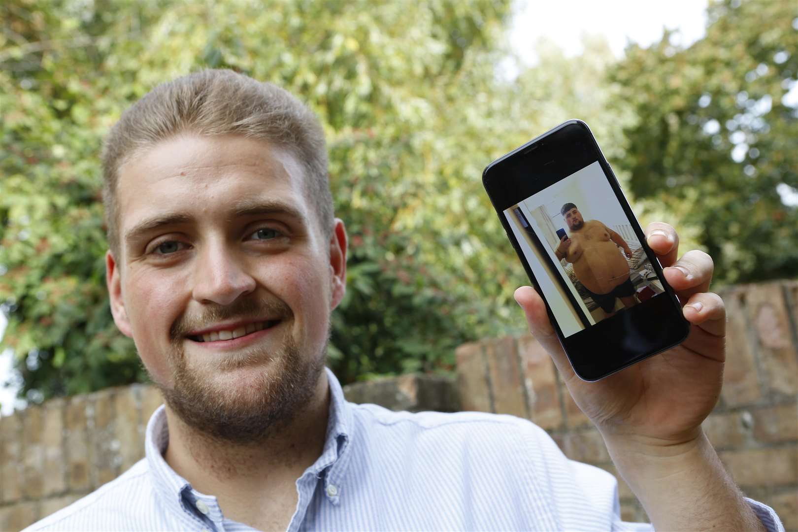 Jack Towers before and after his weight loss. Picture: Andy Jones