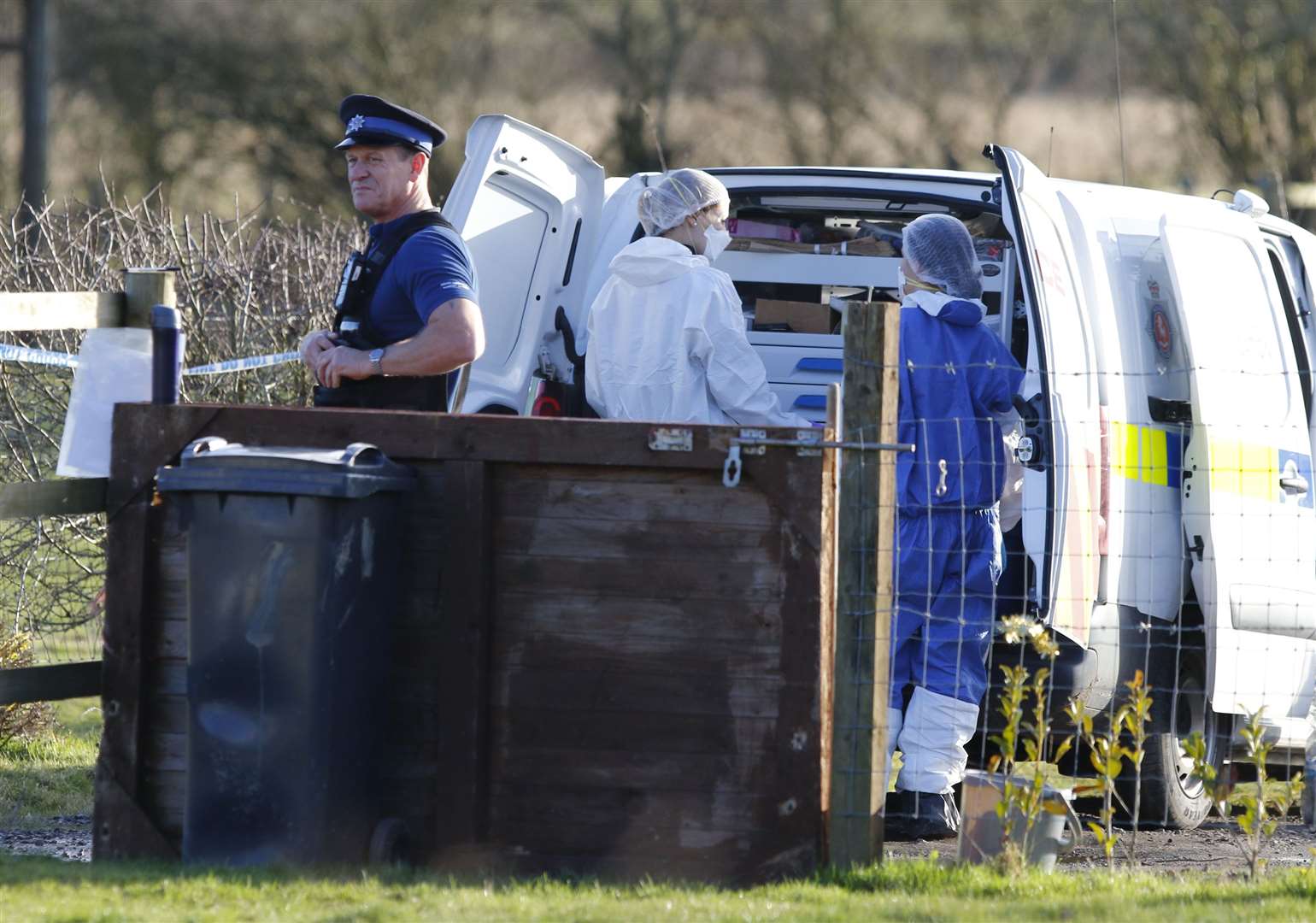 Police at the scene of the incident in Yalding last year