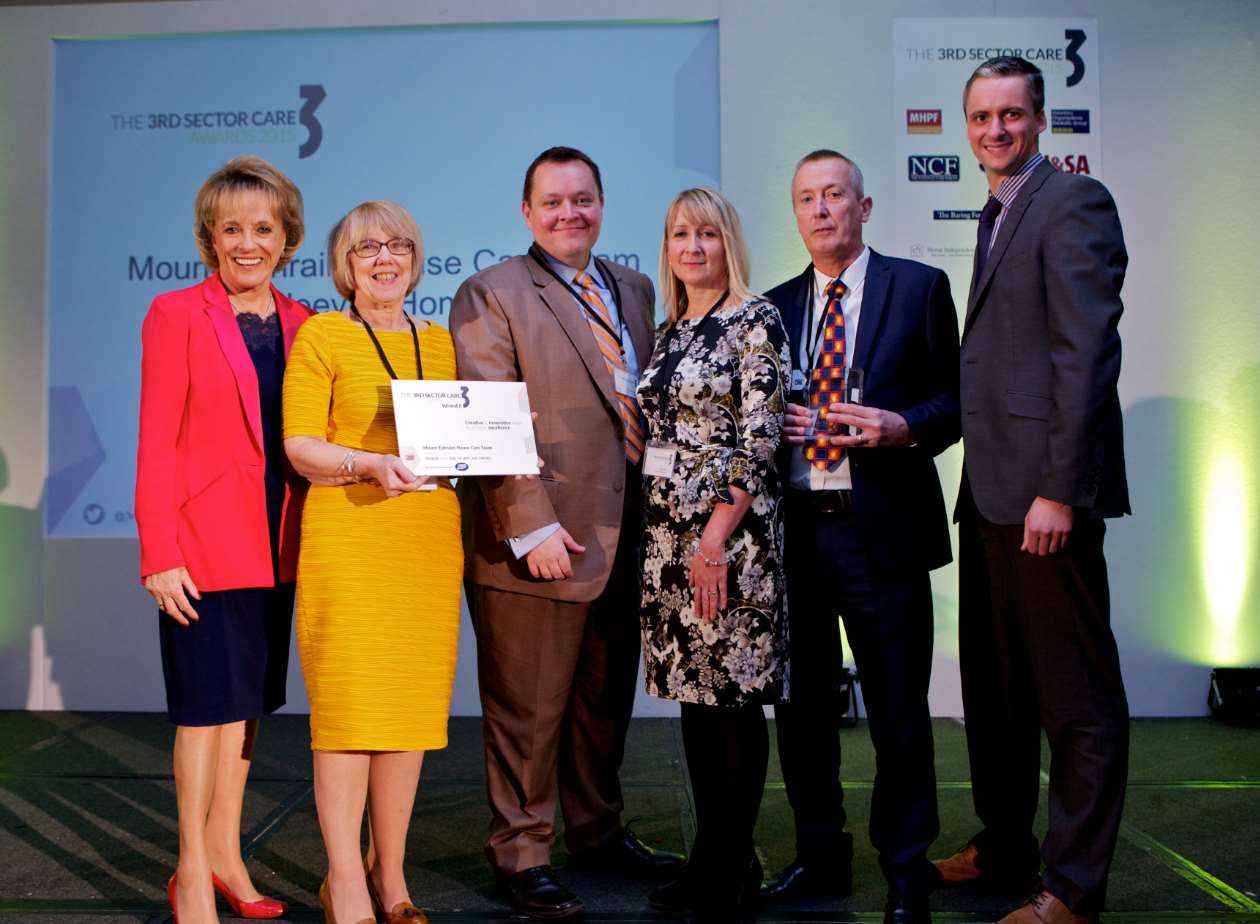 Dame Esther Rantzen, Karen Cooper, Paul Newman, Heidi Allen and Paul Fagg being presented with the End of Life Award