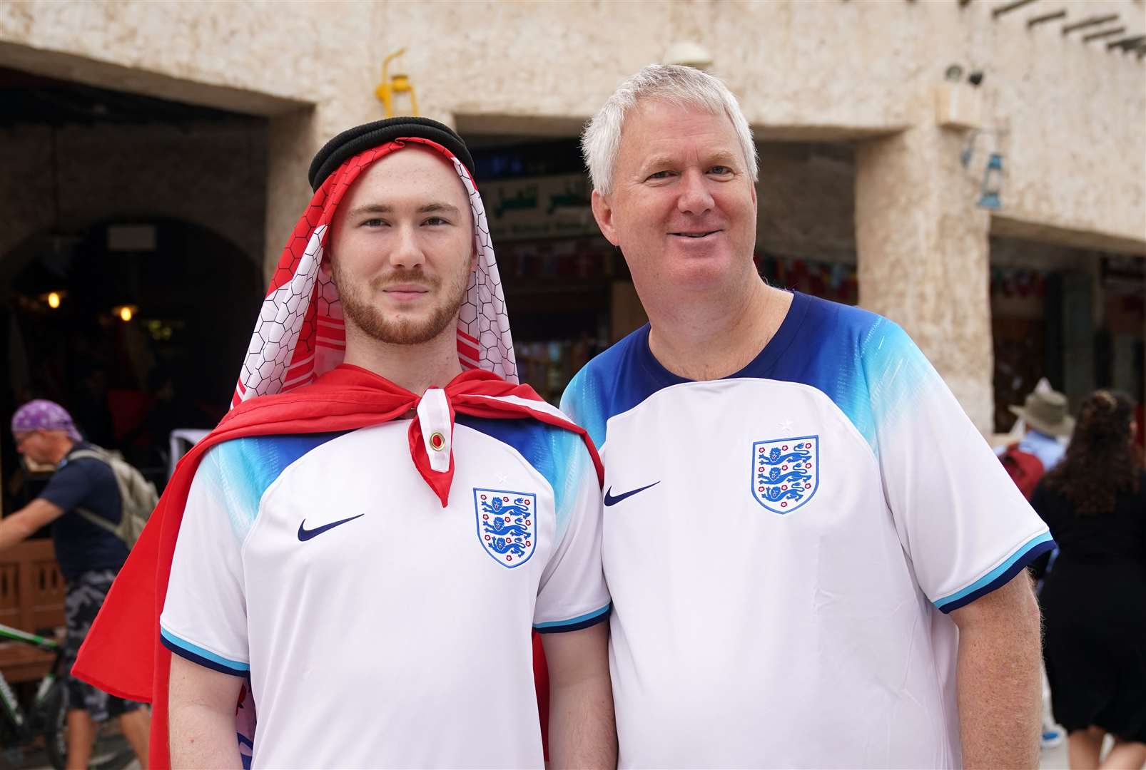 England fans in Souq Waqif before the quarter-final (Adam Davy/PA)