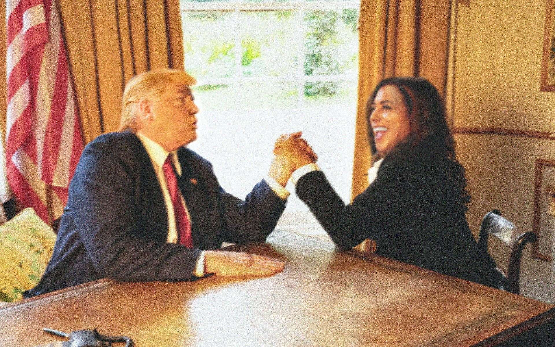 Alison Jackson used lookalikes of Kamala Harris and Donald Trump to act out various scenarios (Alison Jackson/PA)