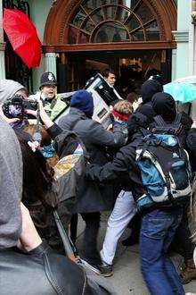 Protesters enter Fortnum and Mason