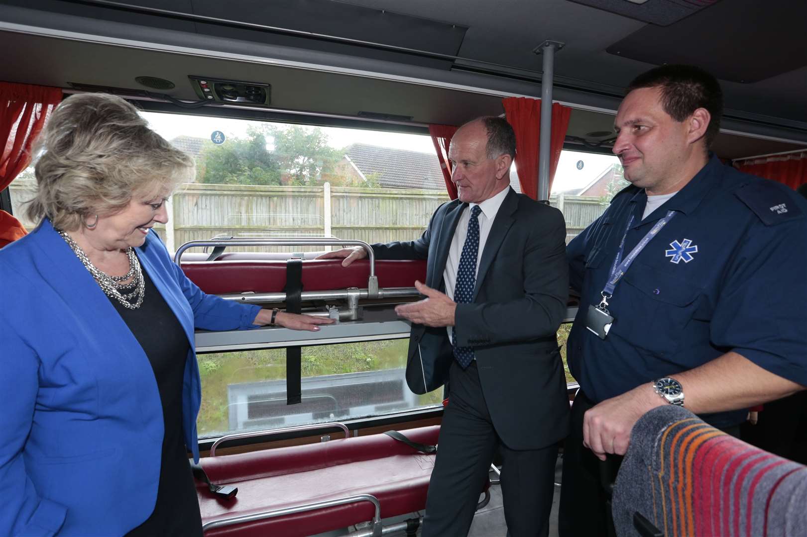 Paul Alcock (centre) on board the Urban Blue Bus in 2014 with then police and crime commissioner Ann Barnes and volunteer Jonathan Baker. Picture: Martin Apps FM3447765 (9379038)