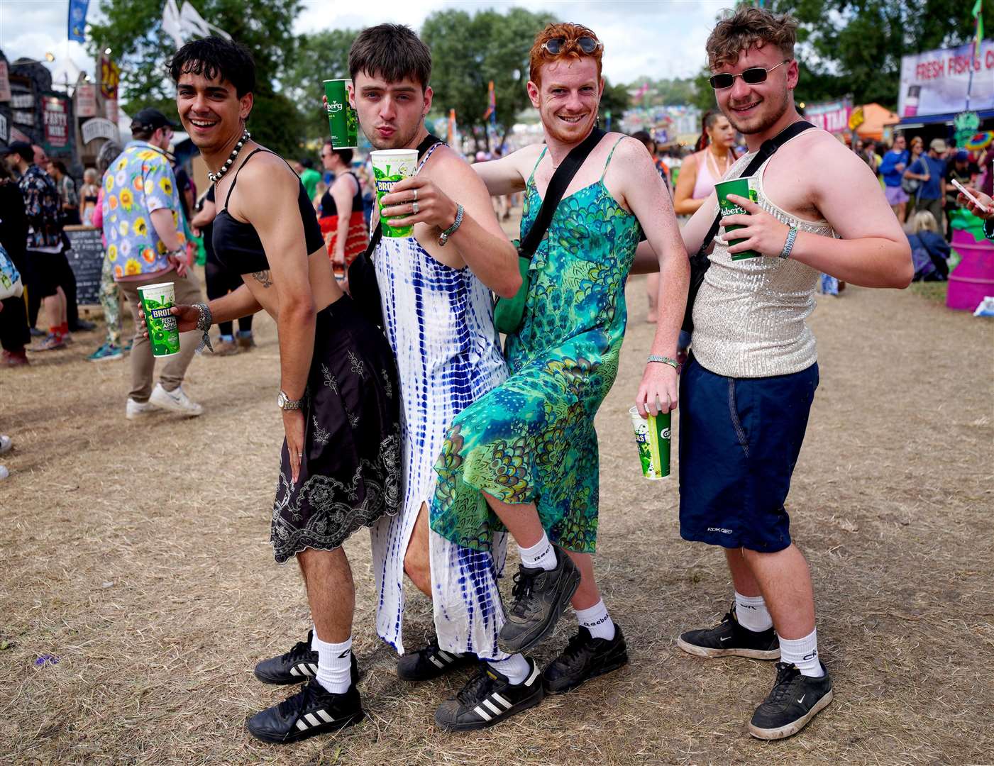 Festivalgoers at Worthy Farm (Ben Birchall/PA)